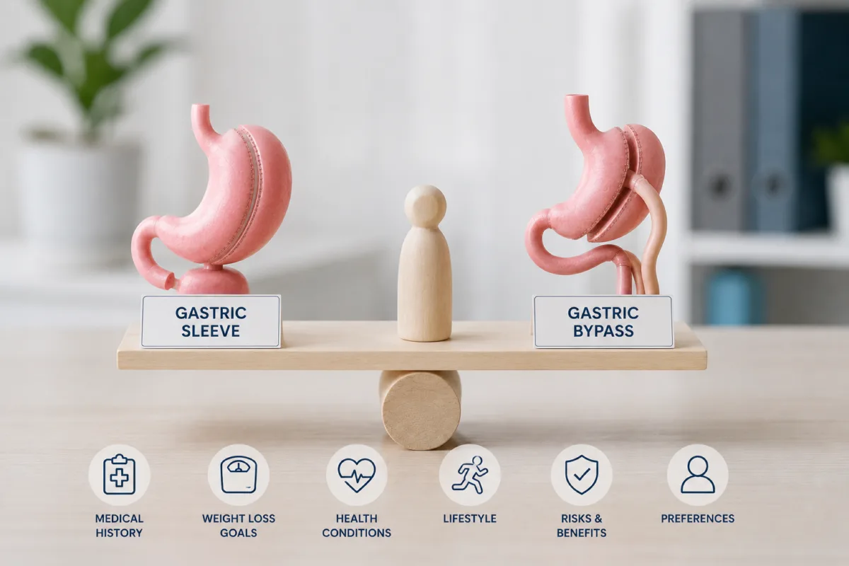 Comparing gastric surgery options with a bariatric surgeon
