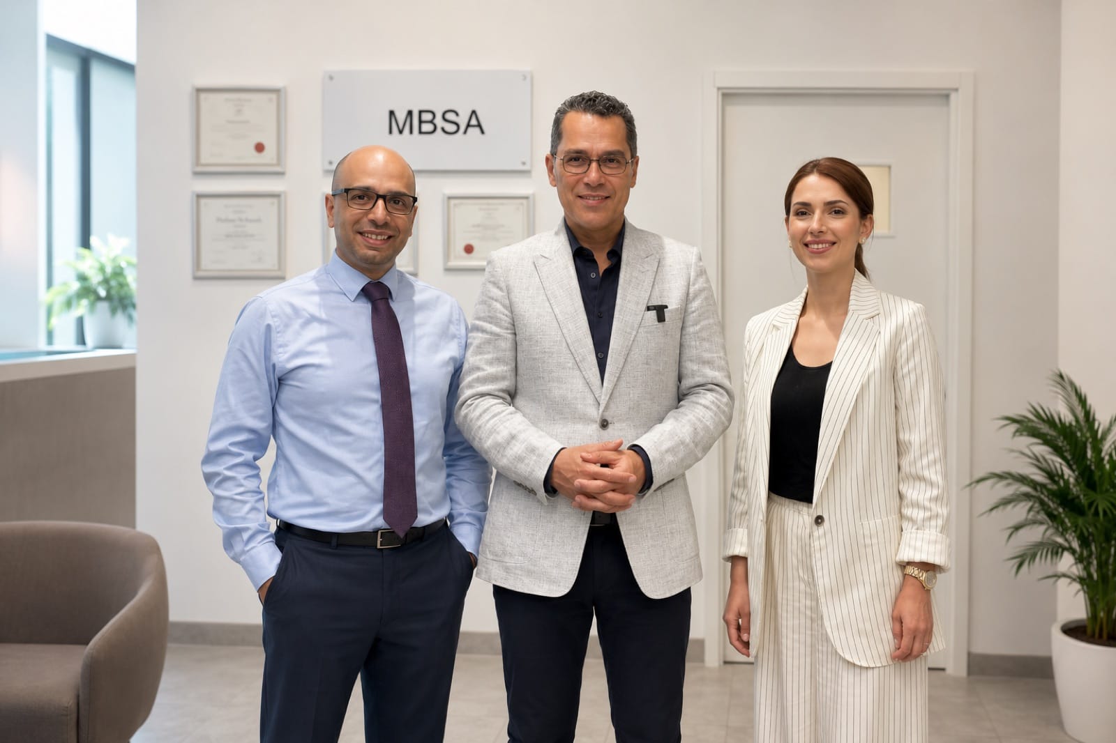 The MBSA bariatric care team standing in the clinic reception